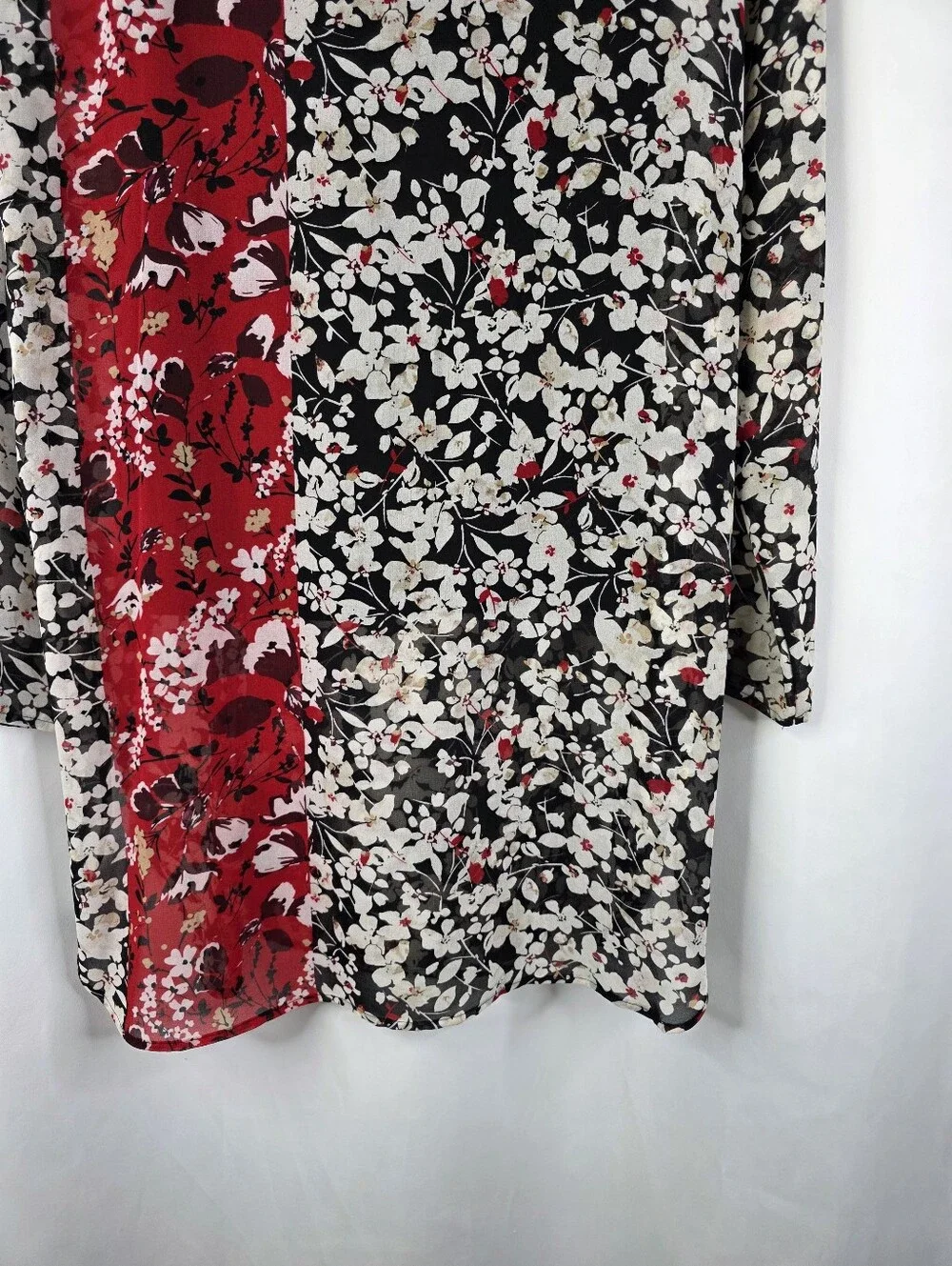 Calvin Klein Womens Size Med Floral Sheer Lined Crew Neck Tunic Dress Multicolor - Picture 14 of 16